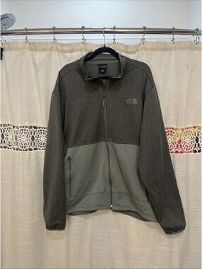 The North Face Apex Bionic C757 Soft Shell Full Zip Jacket Gray Mens XXL